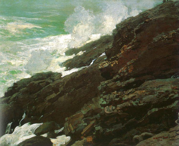 Winslow Homer High Cliff, Coast of Maine Sweden oil painting art